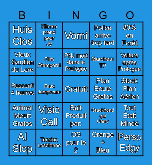 BINGO CinéFDP Bingo Card