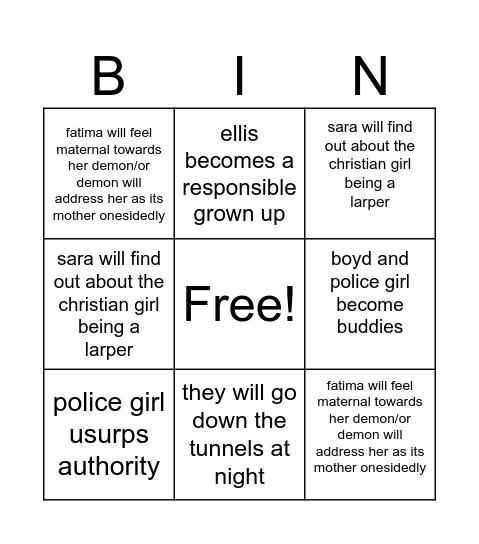 towards Bingo Card