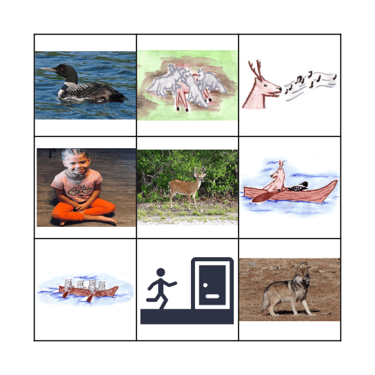 Deer and Loon Bingo Card