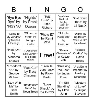 Culture Club Pride Month Singo Bingo Card