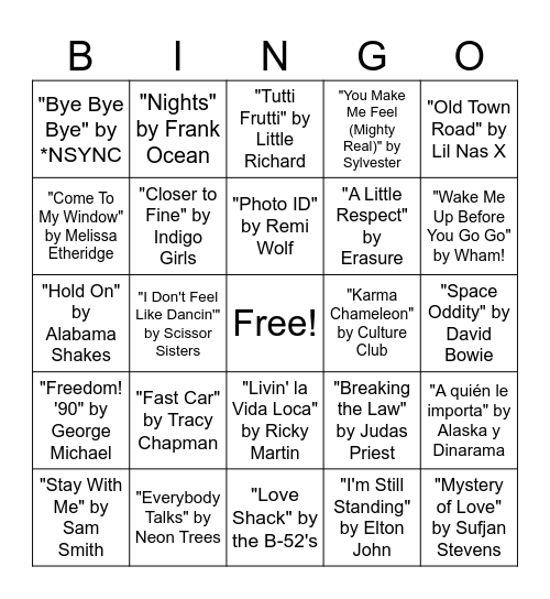 Culture Club Pride Month Singo Bingo Card