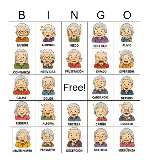 Bingo Emociones Bingo Card