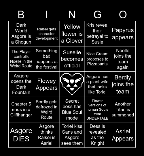 DELTARUNE CHAPTER 5 Bingo Card