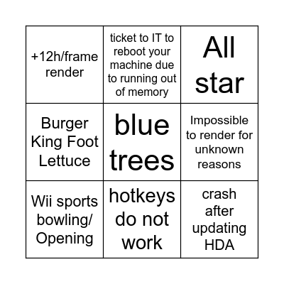 Problems of the Day Bingo Card