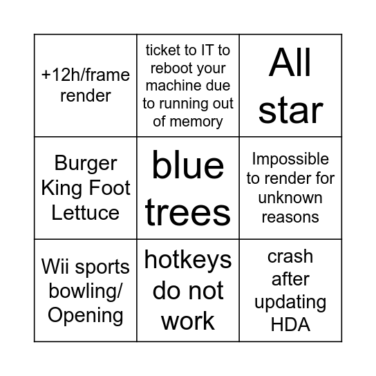 Problems of the Day Bingo Card