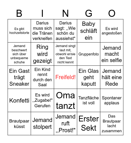 Hochzeitsbingo Card