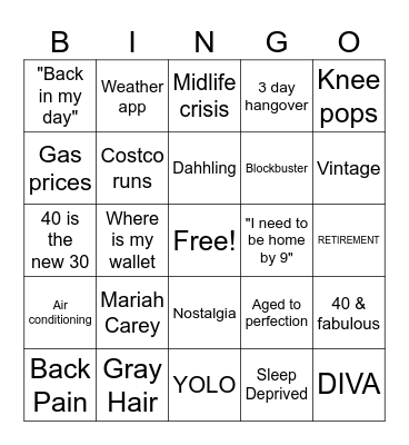 DIVAS BINGO Card