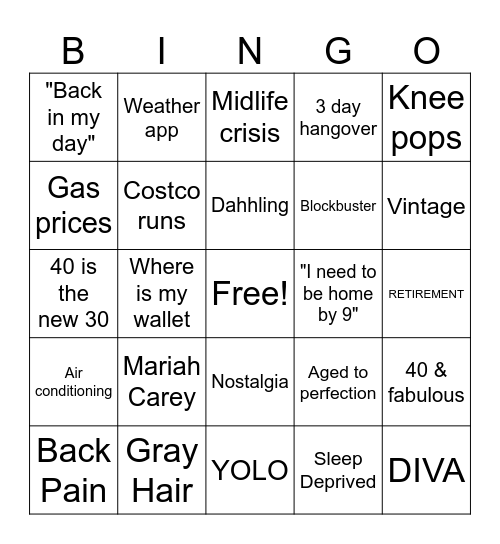 DIVAS BINGO Card