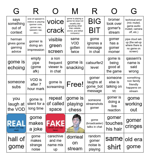 Ay's Maze VOD Bingo (big version) Bingo Card