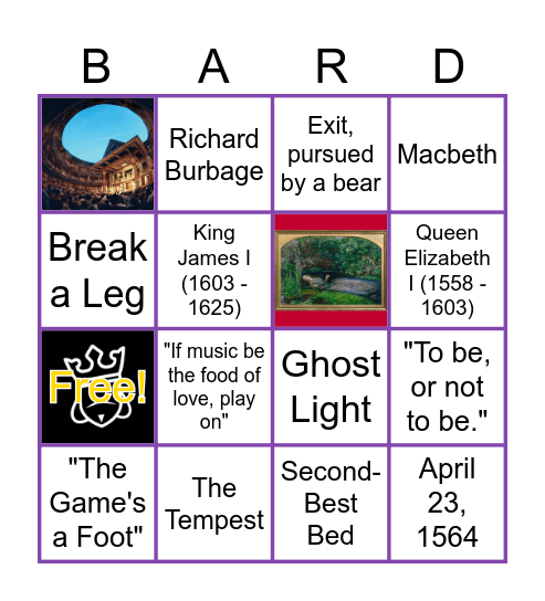 The Bard's Bingo Card