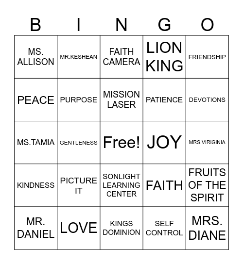 SLC Bingo Card