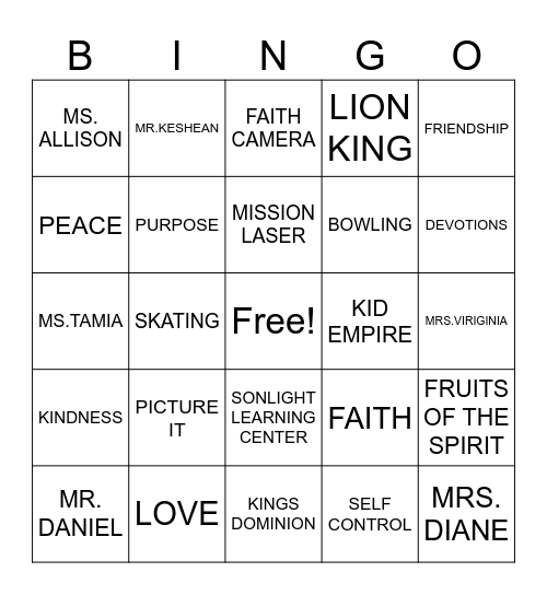 SLC Bingo Card