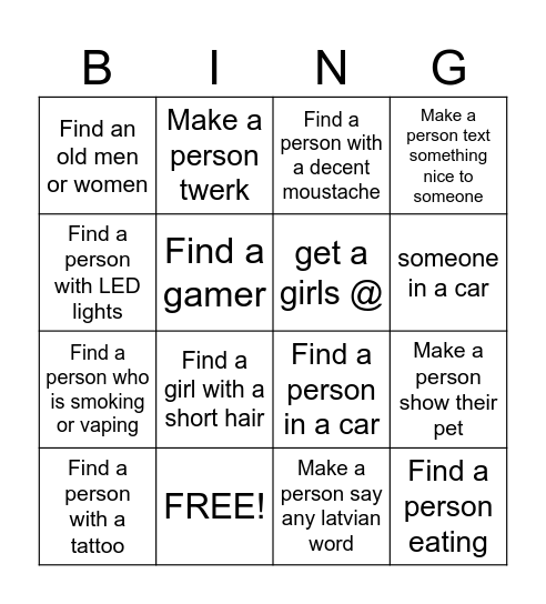 Omegle Bingo Card