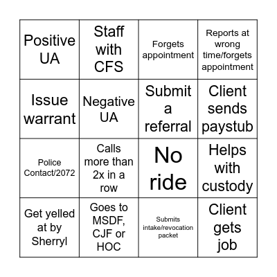 6/22 -6/26 Bingo Card
