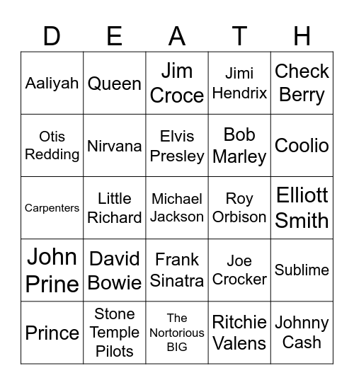 Flamingo Bingo Card #224 (I hear dead people) Bingo Card