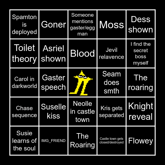 Deltarune Chapter 5 Bingo Card