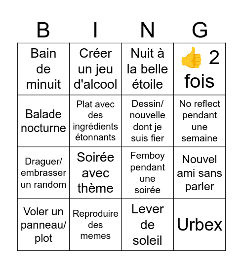 Summer 2026 Bingo Card