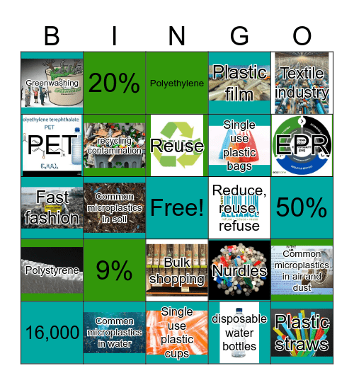 PLASTIC FREE IS THE WAY TO BE Bingo Card