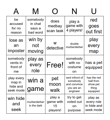 among us bingo Card