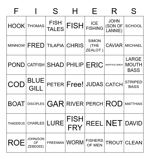 FISHERS OF MEN 2026 Bingo Card