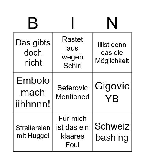 Sascha Ruefer Bingo Card