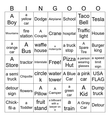 NC TRIP Bingo Card