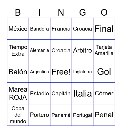 El Mundial De Marixenia Bingo Card