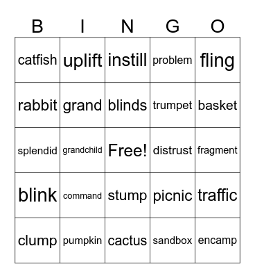 Blends Bingo Card