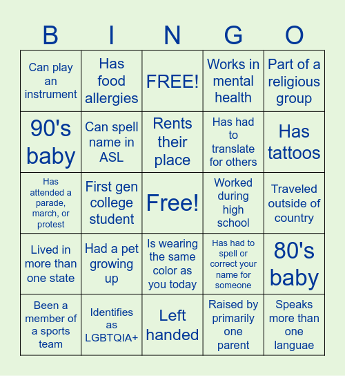 BINGO Card