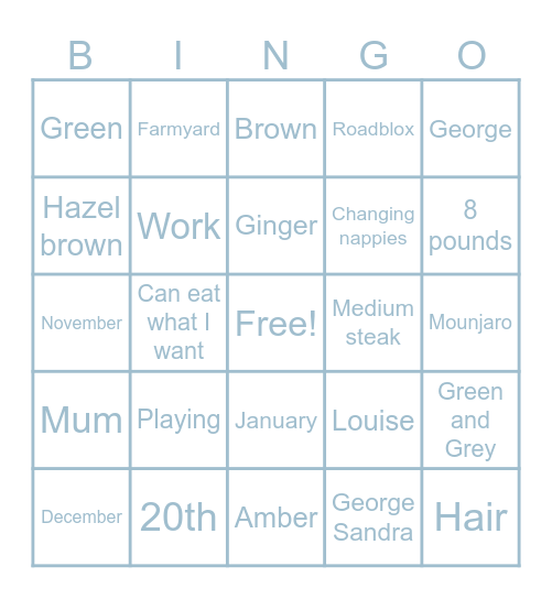 Baby Bensberg Bingo Card