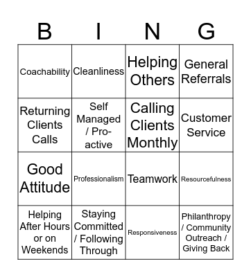 High-Five Bingo Card