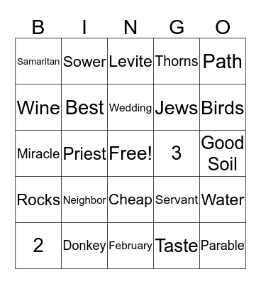 John 3:16 Bingo Card