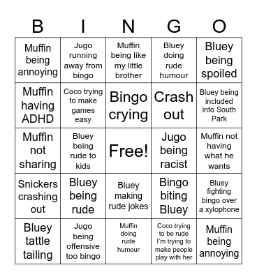 Bluey bingo card Bingo Card