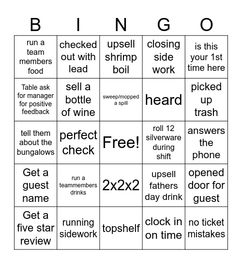 Fins Bingo Card