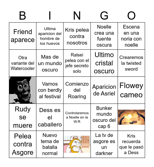 Deltarune Chapter 5 Bingo Card
