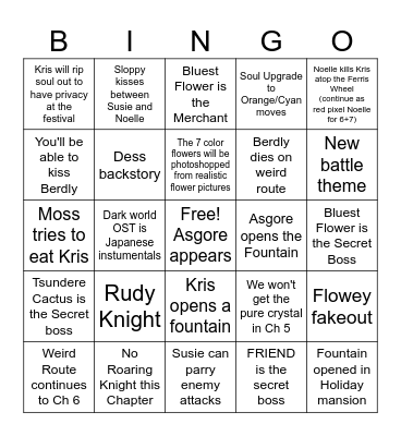 Chapter 5 Bingo Card