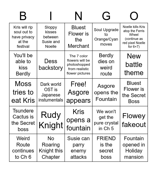 Chapter 5 Bingo Card
