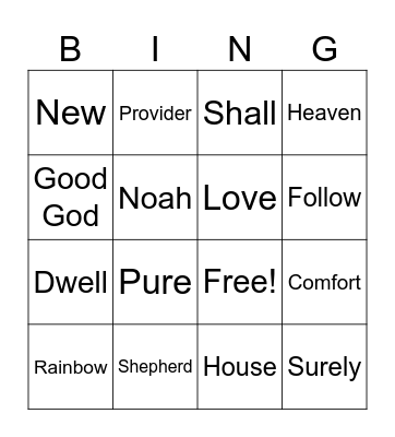 Psalm 23 VBS Bingo Card