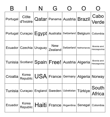 World Cup 2026 Bingo Card