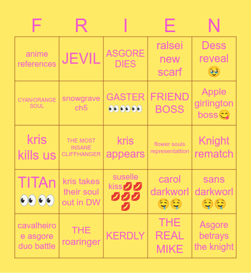 THE DELTARUNE CH. 5 BINGO Card