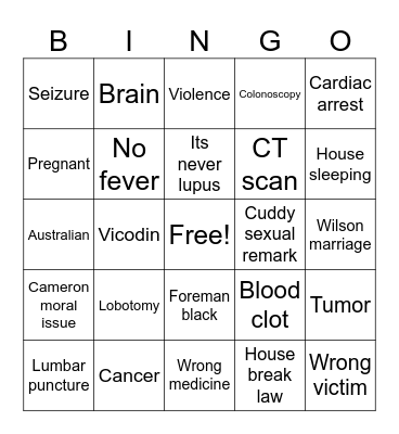 House Bingo Card