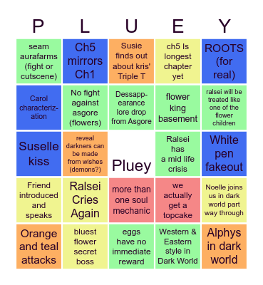 Figs DELTARUNE Chapter 5 bingo Card