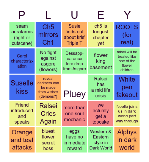 Figs DELTARUNE Chapter 5 bingo Card