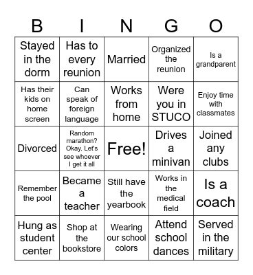 WARRIOR BINGO Card