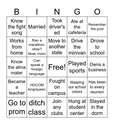 WARRIOR BINGO Card