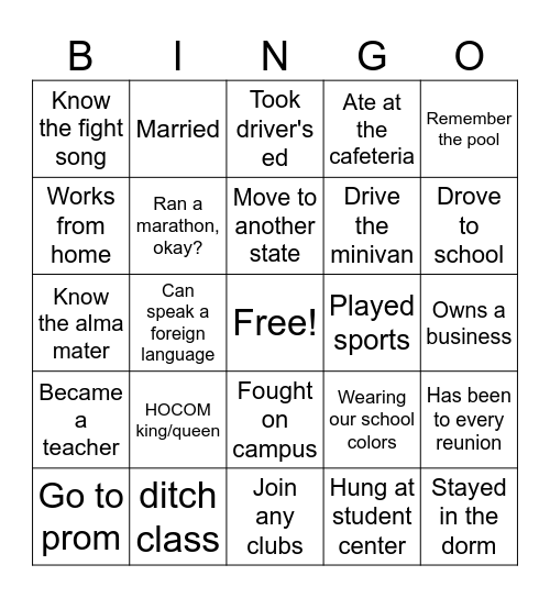 WARRIOR BINGO AND Bingo Card