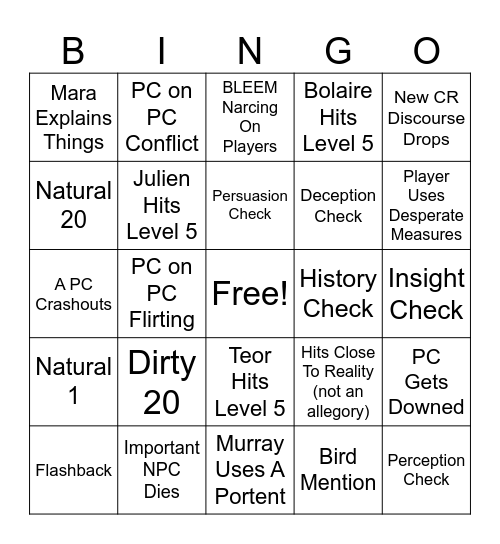 c4e30 Bingo Card