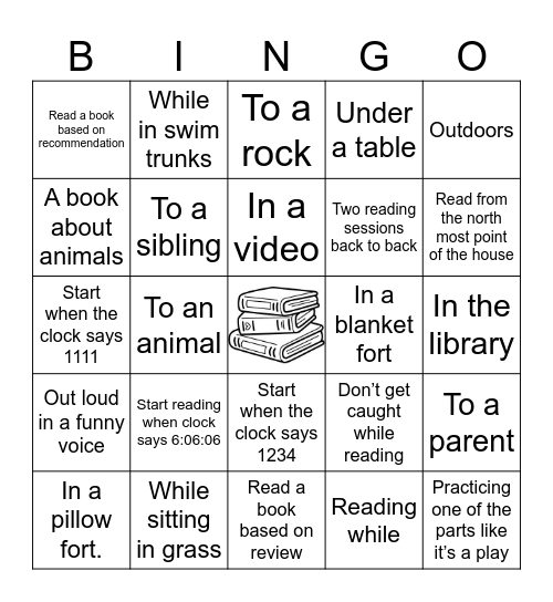 Reading Bingo Card