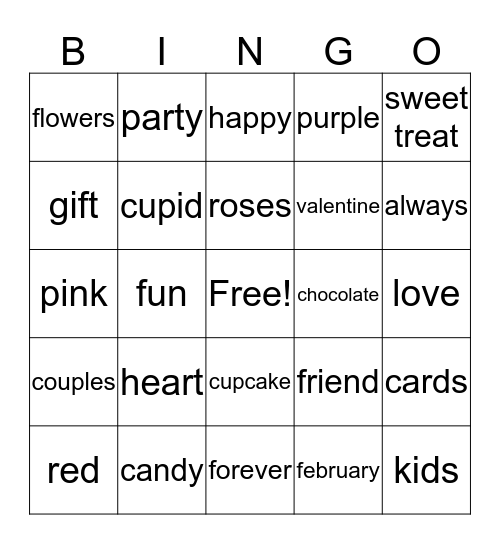 Valentine Bingo Card