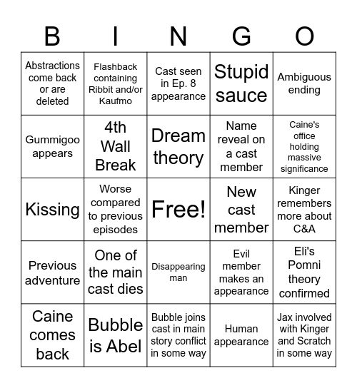 TADC 9 Bingo Card